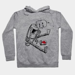 Poor Robot lost his heart, Somber, heartless, Empathy Hoodie